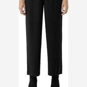 Eileen Fisher Black Ankle Pants 100% Silk